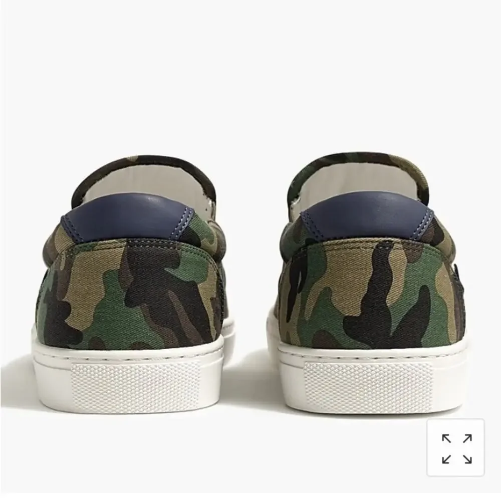 J.Crew camo Explorer camo canvas slip-on sneakers